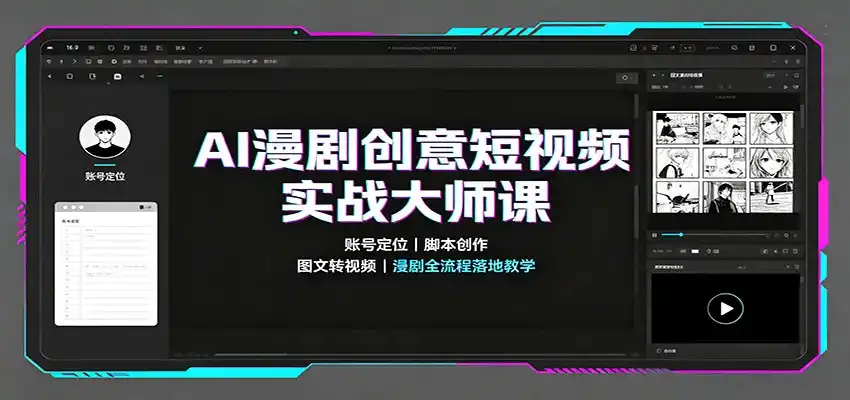 AI漫剧创意短视频实战大师课：账号定位脚本创作，图文转视频，漫剧全流程落地教学-51云资源