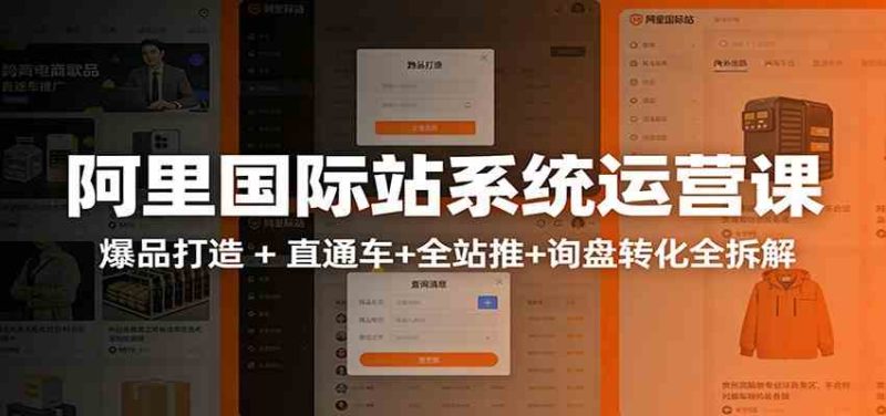 阿里国际站运营实战课:从店铺布局到TOP10旺铺,数据化运营,推广全攻略-51云资源