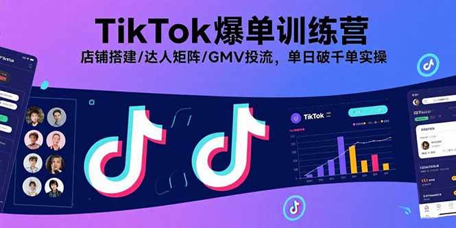 （15920期）TikTok爆单训练营，店铺搭建/达人矩阵/GMV投流，单日破千单实操-51云资源