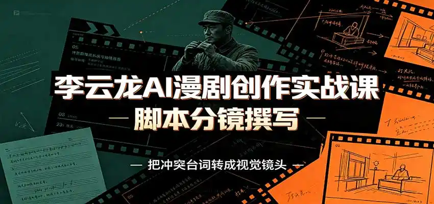 李云龙AI漫剧创作实战课：角色人设还原，脚本分镜撰写，AI漫剧成片完整制作教学-51云资源