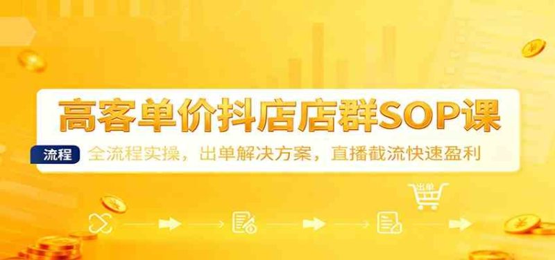 高客单价抖店店群SOP课:全流程实操,出单解决方案,直播截流快速盈利-51云资源