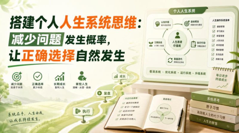 付费文章:搭建个人人生系统思维:减少问题发生概率,让正确选择自然发生-51云资源