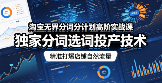 淘宝无界分词分计划高阶实战课,独家分词选词投产技术,精准打爆店铺自然流量-51云资源