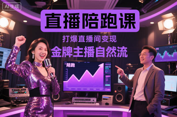 直播陪跑课，金牌主播自然流打爆直播间，复制高变现玩法-51云资源