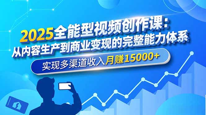 2025全能型视频创作课:从内容生产到商业变现的完整能力体系,实现多渠道收入月赚15000-51云资源