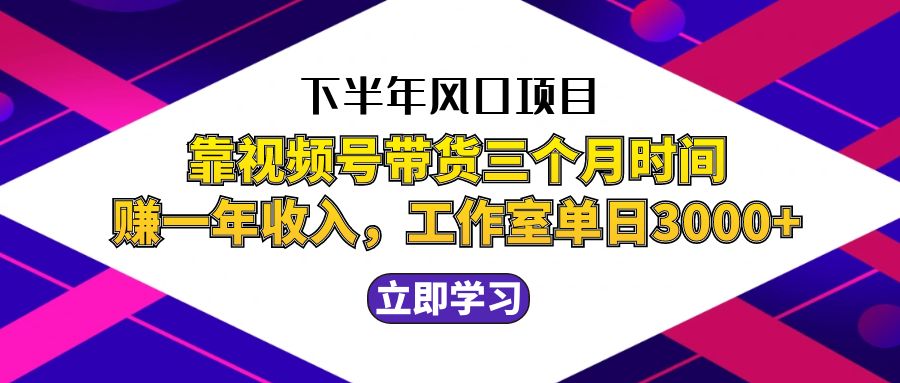 （12849期）下半年风口项目，靠视频号带货三个月时间赚一年收入，工作室实测单日3…-51云资源