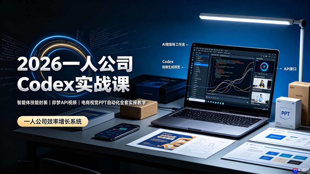 2026一人公司Codex实战课◆智能体技能封装｜即梦API视频｜电商视觉PPT自动化全套实操教学-51云资源