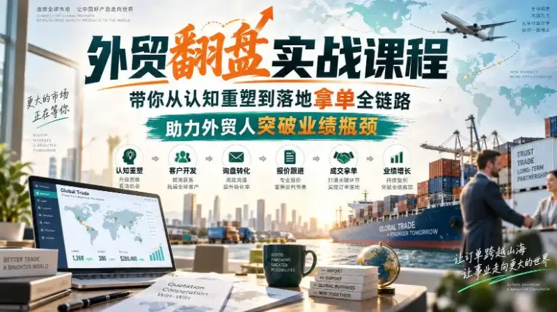 外贸翻盘实战课程，带你从认知重塑到落地拿单全链路，助力外贸人突破业绩瓶颈-51云资源