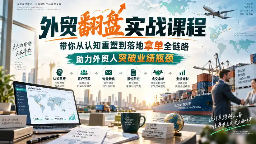 外贸翻盘实战课程，带你从认知重塑到落地拿单全链路，助力外贸人突破业绩瓶颈-51云资源