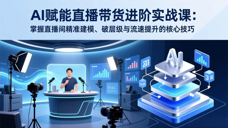 (17405期)AI赋能直播带货进阶实战课:掌握直播间精准建模、破层级与流速提升的核心技巧-51云资源