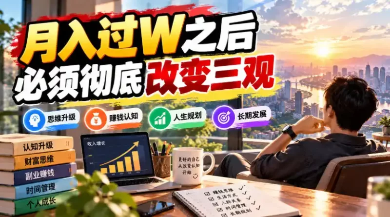 某公众号付费文章:月入过W之后,必须彻底改变三观-51云资源