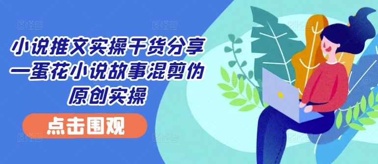 小说推文实操干货分享—蛋花小说故事混剪伪原创实操-51云资源