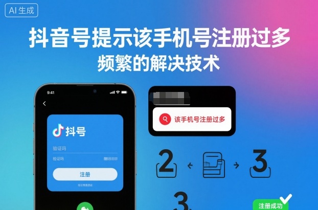 抖音号提示该手机号注册过多，频繁的解决技术-51云资源