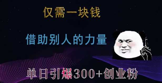 仅需一块钱,借助别人的力量,单日引爆300 创业粉、兼职粉【揭秘】-51云资源