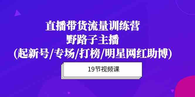 (10016期)直播带货流量特训营,野路子主播(起新号/专场/打榜/明星网红助博)19节课-51云资源