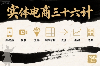 实体电商三十六计，短视频-获客-直播-矩阵营销-流量-数据-选品-51云资源