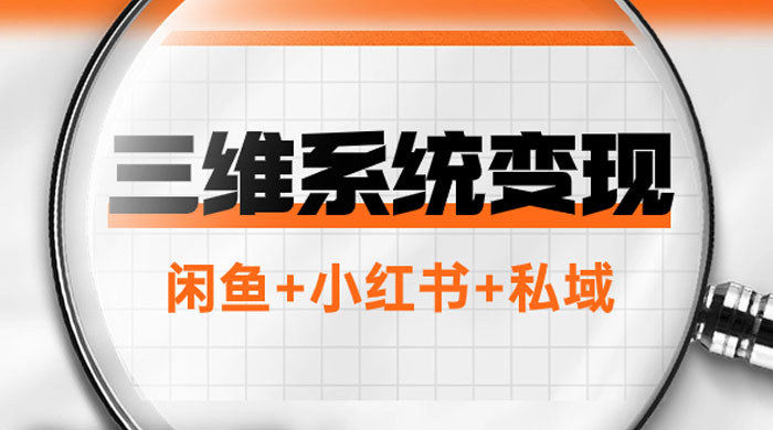 三维系统变现项目：普通人首选-年入百万的翻身项目，闲鱼 小红书 私域-51云资源