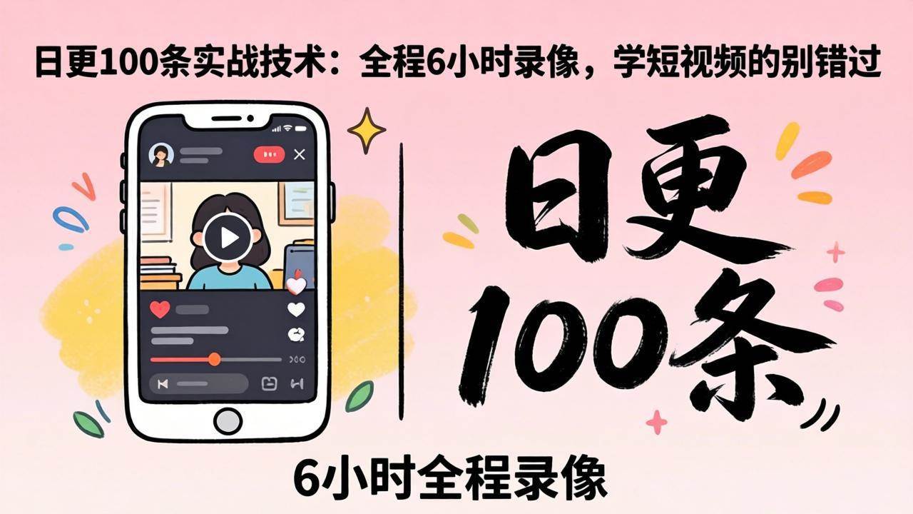 (18097期)某工作坊东莞2026年4月12线下课:日更100条实战:全程6小时录像,学短视频的别错过