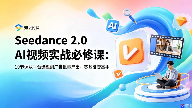 Seedance 2.0 AI视频实战必修课：10节课从平台选型到广告批量产出，零基础变高手-51云资源