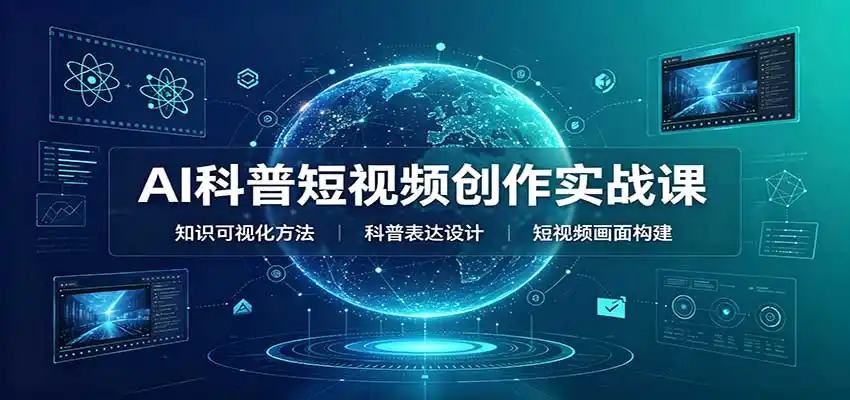 AI科普短视频创作实战课:配套要点文档,文案与视频提示词模板教学-51云资源