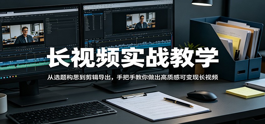 长视频实战教学,从选题构思到剪辑导出,手把手教你做出高质感可变现长视频-51云资源