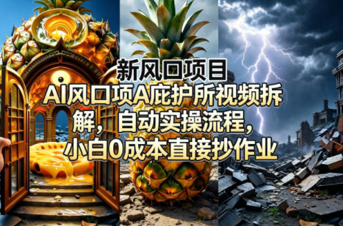 新风口项目AI庇护所视频拆解，自动实操流程，小白0成本直接抄作业-51云资源