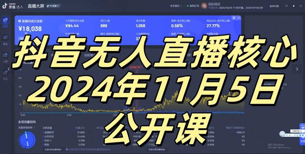 抖音无人直播核心公开课,咸鱼翻身小白可做带有睡后收入月入过万太简单【揭秘】-51云资源