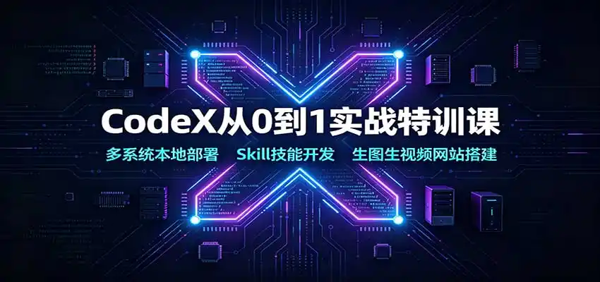 CodeX从0到1实战特训课:多系统本地部署,Skill技能开发,生图生视频网站搭建-51云资源