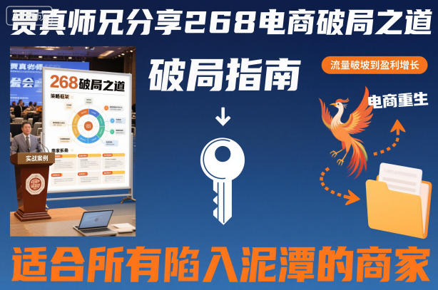 贾真师兄分享268电商破局之道-适合所有陷入泥潭的商家-51云资源