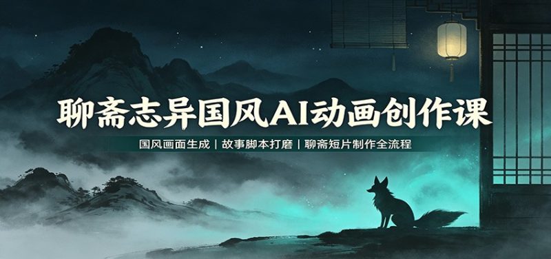 聊斋志异国风AI动画创作课:国风画面生成,故事脚本打磨,聊斋短片制作全流程-51云资源
