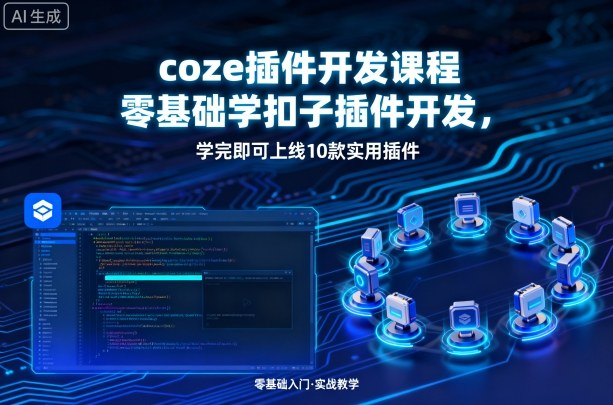 coze插件开发课程，零基础学扣子插件开发，学完即可上线10款实用插件-51云资源