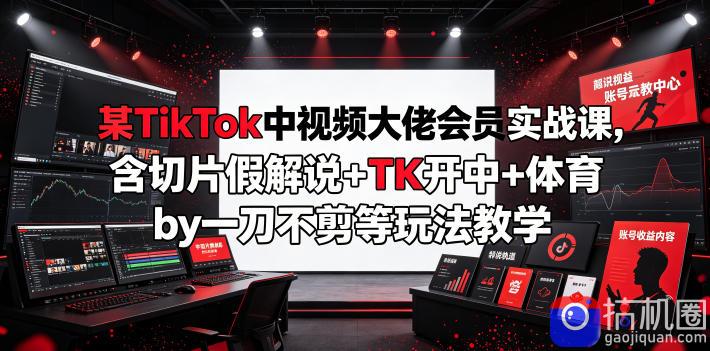 某TikTok中视频大佬会员实战课，含切片假解说 TK开中 体育by一刀不剪等玩法教学-51云资源