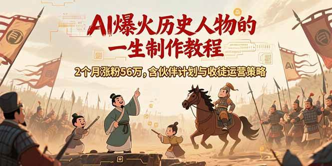 （15336期）AI历史人物赛道课程，2个月涨粉56万，含伙伴计划与收徒运营策略-51云资源
