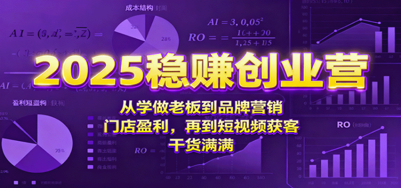 2025稳赚创业营:从学做老板到品牌营销、门店盈利,再到短视频获客,干货满满-51云资源