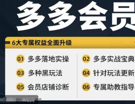 拼多多会员,拼多多实战宝典 实战落地实操,从新手到高阶内容全面覆盖