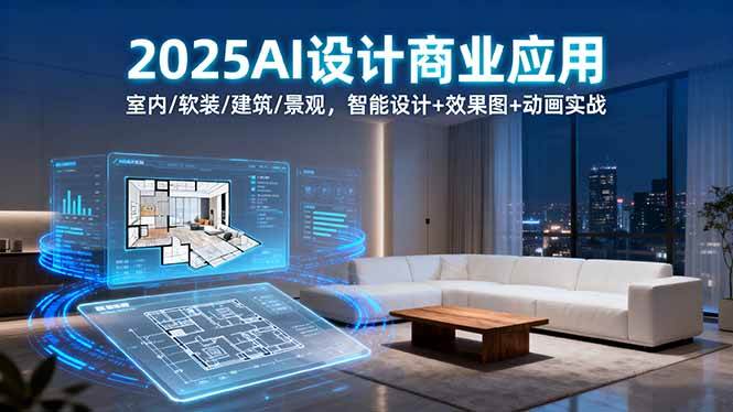 （16052期）2025AI设计商业应用：室内/软装/建筑/景观，智能设计 效果图 动画实战-51云资源
