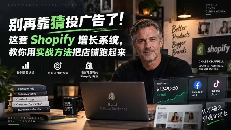 别再靠猜投广告了!这套 Shopify 增长系统,教你用实战方法把店铺跑起来【原创双语字幕】-51云资源