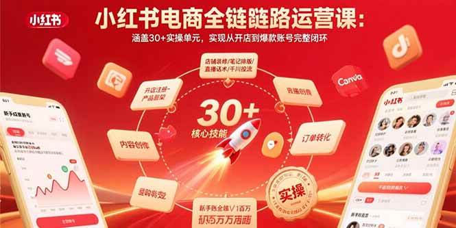 （15751期）小红书电商全链路运营课：涵盖30 实操单元，实现从开店到爆款账号完整闭环-51云资源