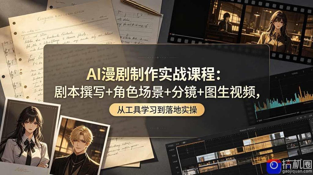 AI漫剧制作实战课程：剧本撰写 角色场景 分镜 图生视频，从工具学习到落地实操-51云资源