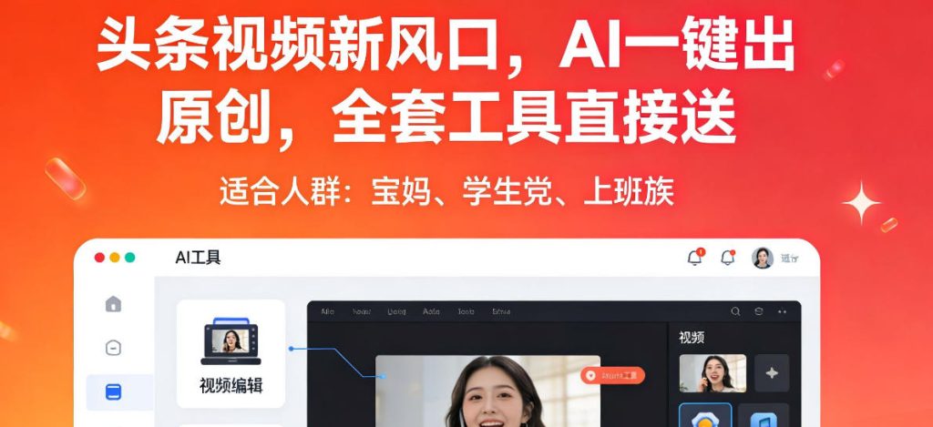 头条视频新风口，AI一键出原创，全套工具直接送，人人可做，有手就行【揭秘】-51云资源