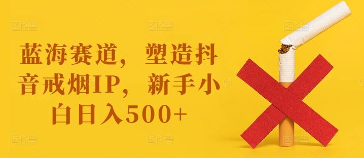 蓝海赛道,塑造抖音戒烟IP,新手小白日入500 【揭秘】