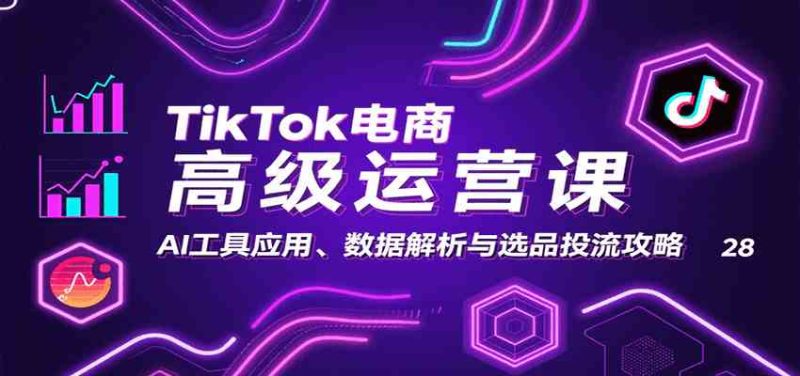 TikTok电商高级运营课：AI工具应用、数据解析与选品投流攻略-51云资源