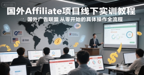 国外Affiliate项目线下实训教程，国外广告联盟从零开始的具体操作全流程-51云资源