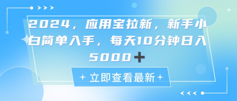 (11236期)2024应用宝拉新,真正的蓝海项目,每天动动手指,日入5000-51云资源