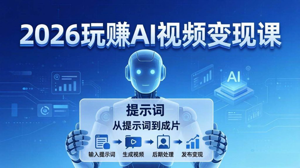 （17827期）2026玩赚AI视频变现课：掌握 AI 视频全流程技能，从提示词到成片高效产出-51云资源