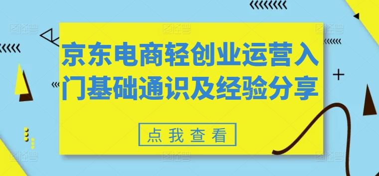 京东电商轻创业运营入门基础通识及经验分享-51云资源