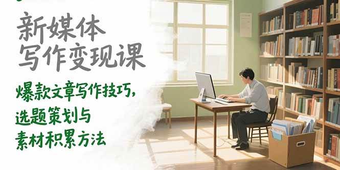 （15345期）新媒体写作变现课，爆款文章写作技巧，选题策划与素材积累方法-51云资源