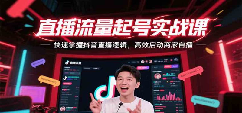 直播流量起号实战课，快速掌握抖音直播逻辑，高效启动商家自播-51云资源