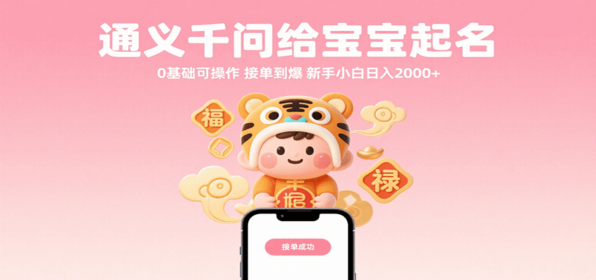 通义千问给宝宝起名 0基础可操作 接单到爆 新手小白日入2000-51云资源