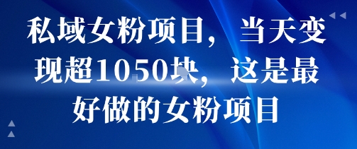 私域女粉项目,当天变现超1k,这是最好做的女粉项目,可放大操作-51云资源